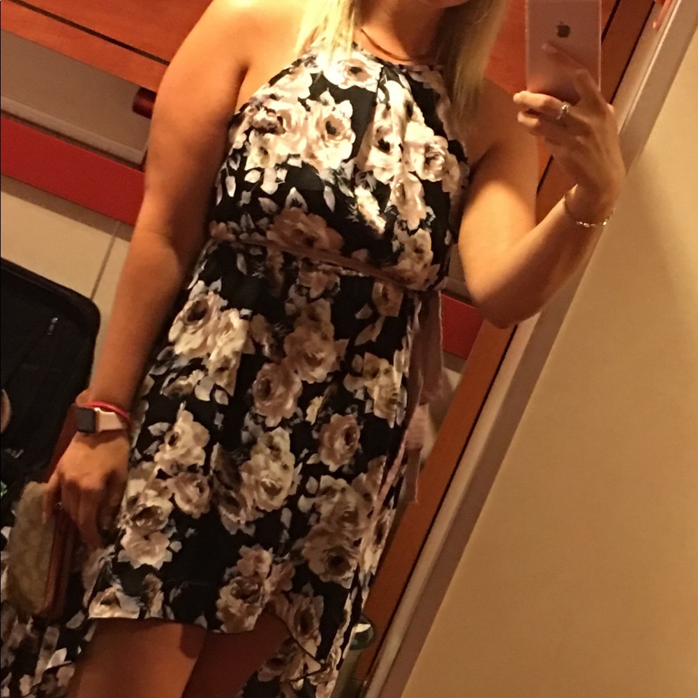 Floral Windsor high/low dress